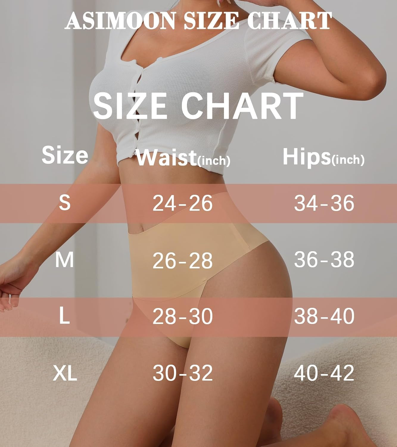 Comfortable ladies thong panties in multiple neutral colors