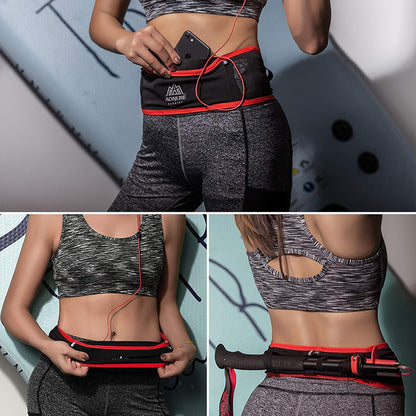 AONIJIE hydration pack showing adjustable waist strap for comfortable fit