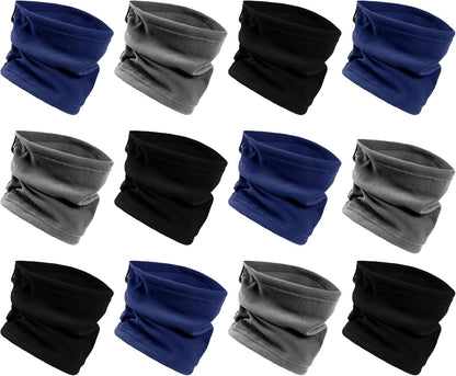 12 Pack Fleece Winter Scarves, Warm Winter Scarf Multi-Color Bulk Wholesale, Unisex Men Women