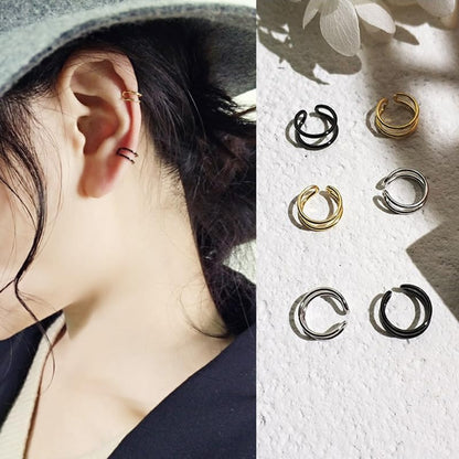 Briana Williams Fake Lip Piercing Fake Lip Ring Fake Nose Ring Fake Nose Piercing Faux Lip Rings Fake Snake Bite Piercing Clip on Non Piercing Double Cartilage Helix Earrings Ear Cuff for Women Men