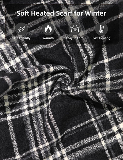 Heated Scarf for Women and Men with Portable Rechargeable Battery, Electric Neck Scarf for Cold Weather Winter