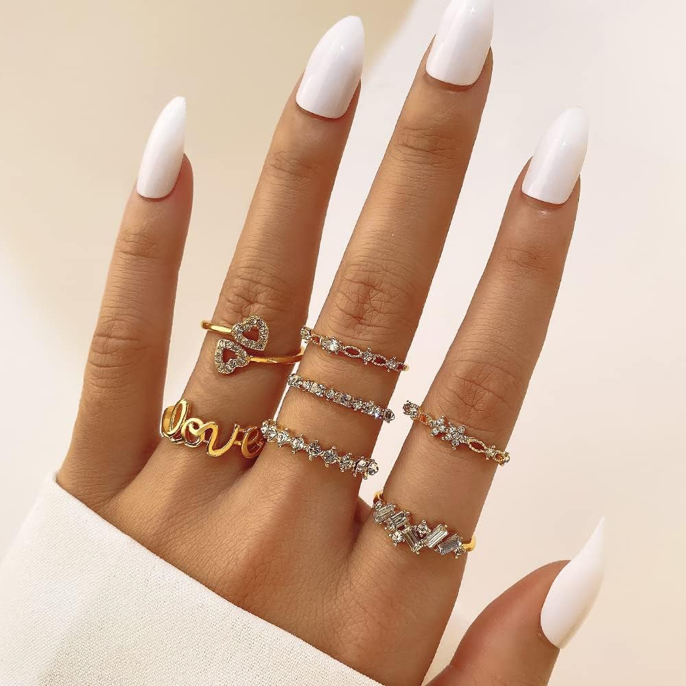 Lightweight vintage gold knuckle rings in trendy boho design