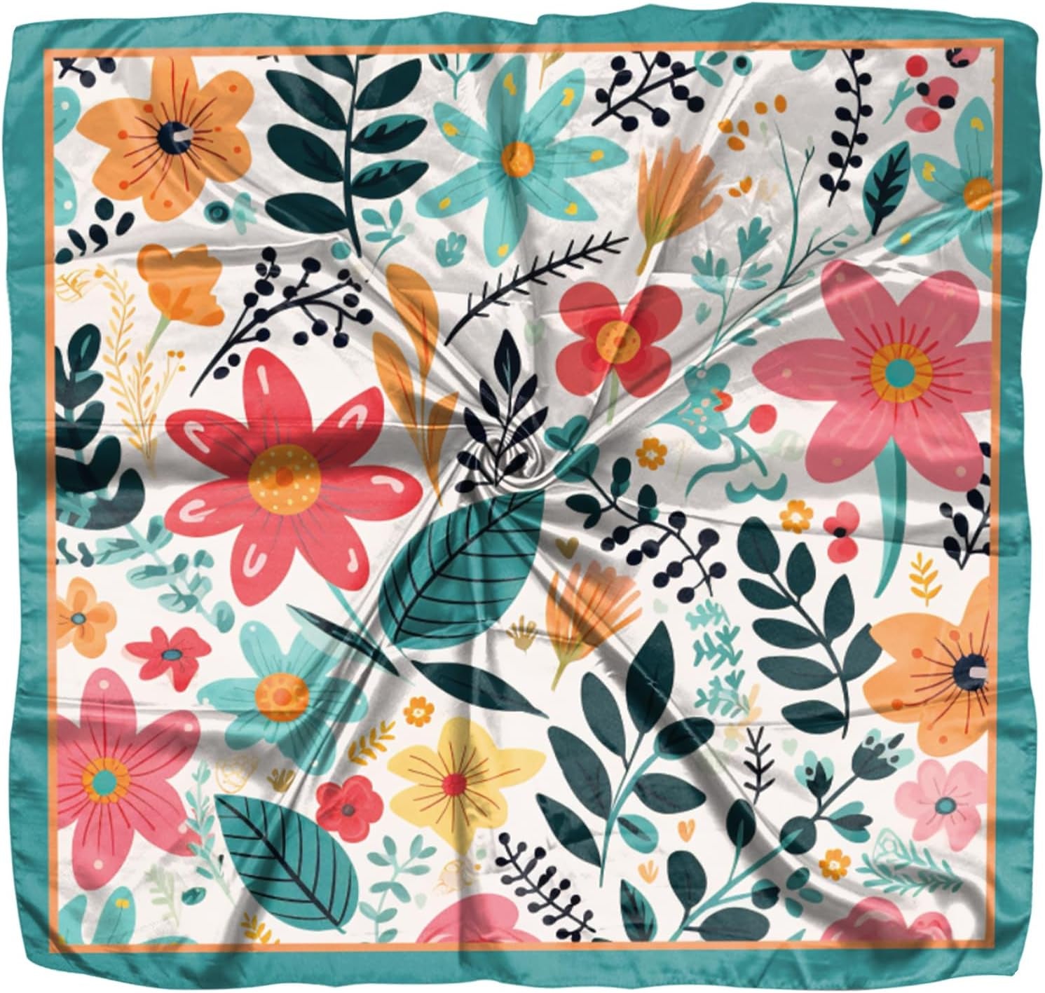 Scarf Silk Feeling Square Satin Head Hair Scarf Wrap 27.5 Inches Headwear Aesthetic Cute Decoration Women Girls