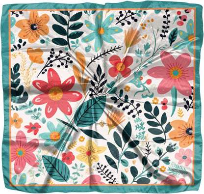 Scarf Silk Feeling Square Satin Head Hair Scarf Wrap 27.5 Inches Headwear Aesthetic Cute Decoration Women Girls