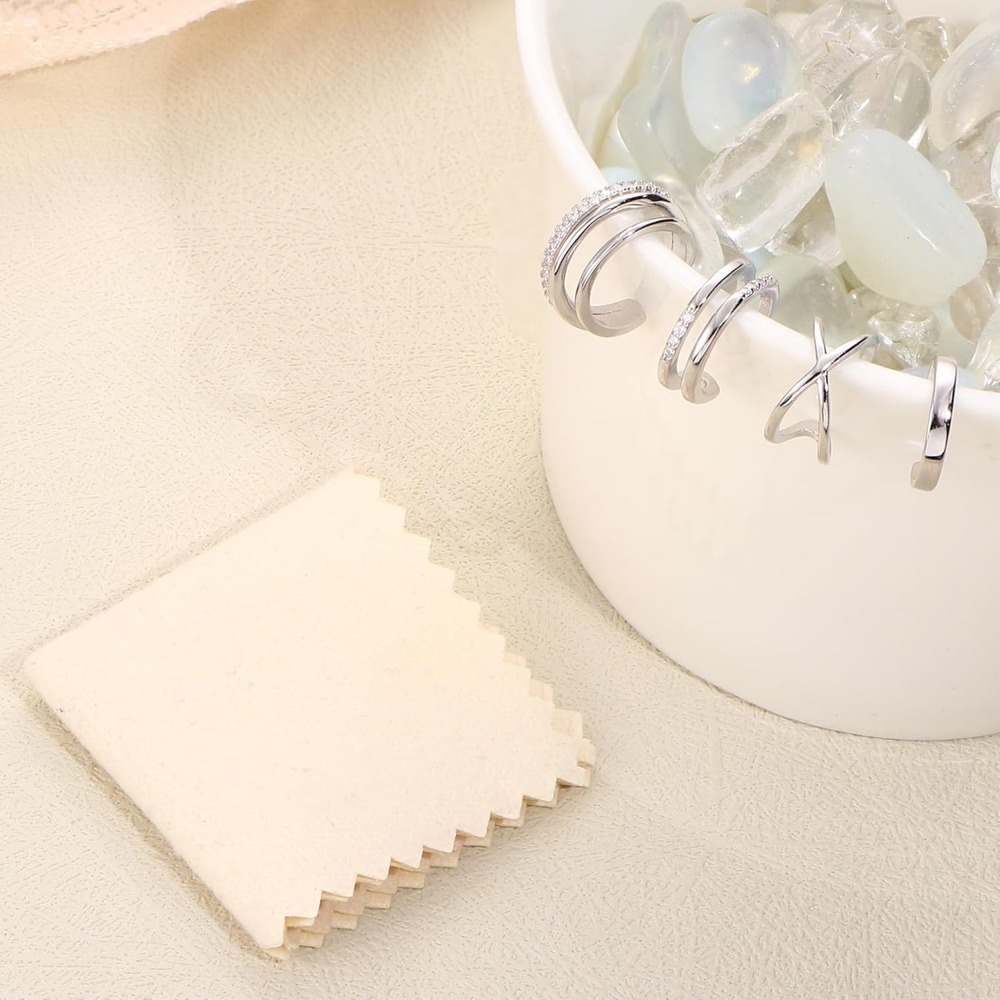 Jerywe 4 Pcs 925 Sterling Silver Ear Cuff for Women Non Piercing Adjustable Ear Cuff Earrings Clip on Cartilage Helix Wrap Ear Jewelry Set