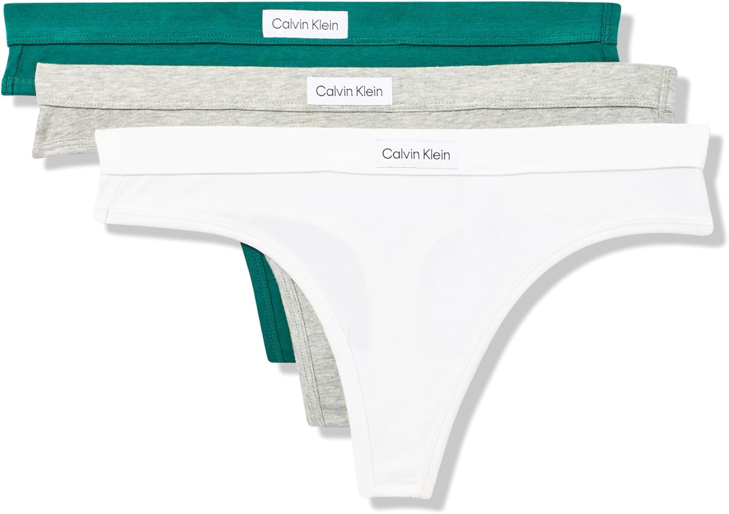 Calvin Klein comfort thong underwear displayed in white and black