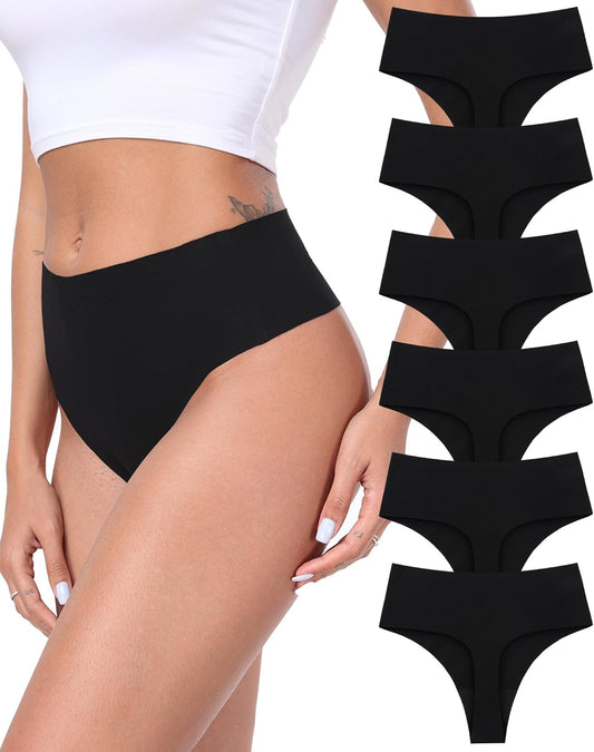 High waisted cotton seamless thong underwear front view comfort design