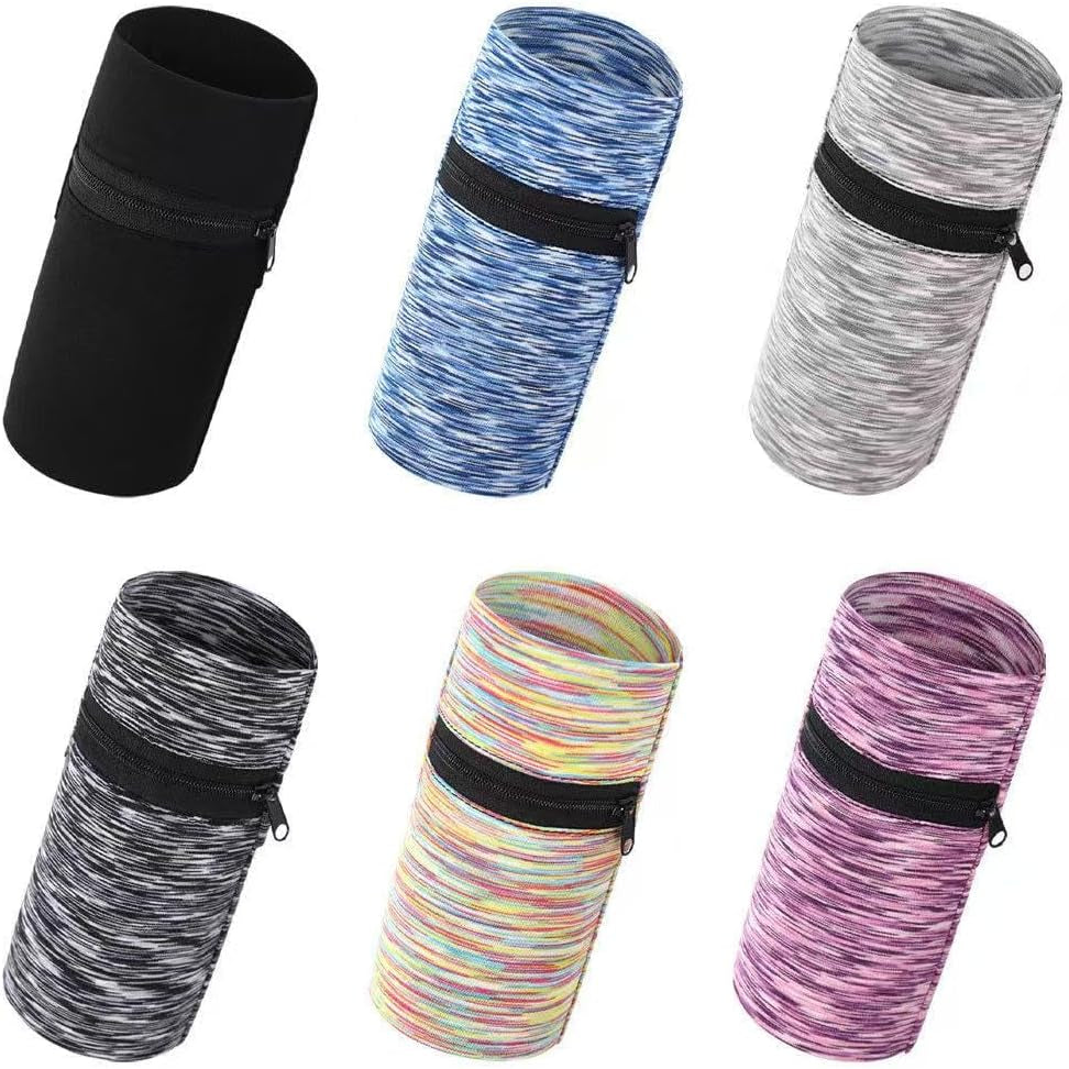 1 Pocket Wrist Wallet Wrist Cell Phone Holder, Ankle Wallet, Sweat Bands, Armband, Hidden Pouch, Wristlet Wallet for Travel, Outdoor Sports Running,Black