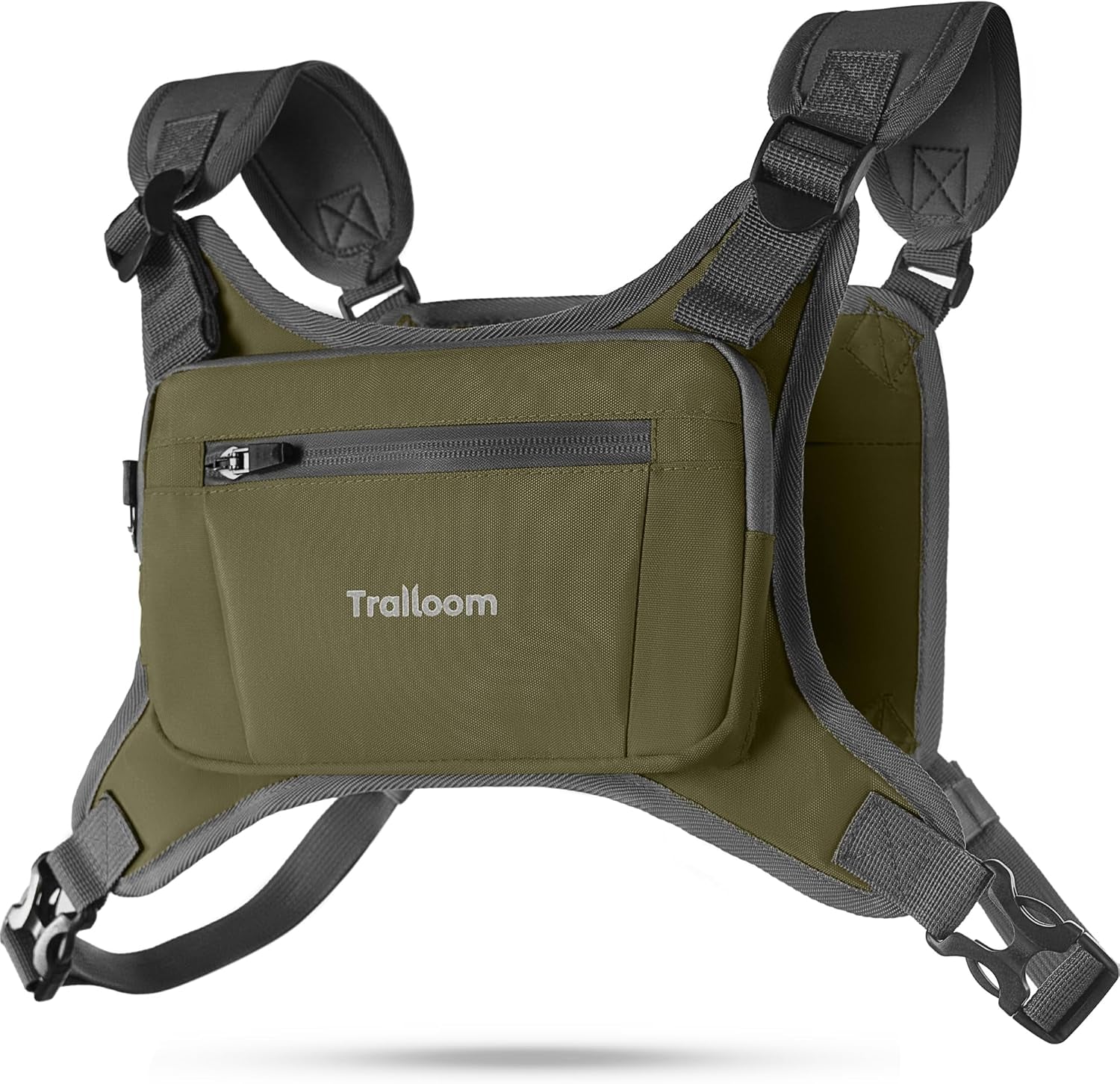 Running Chest Pack, Reflective Vest, Water Repellent, Phone Holder, Workout Bag for Runners, Cycling, Biking, EDC Pouch, Jogging Carrier, Hidden Pocket, Men & Women, Lightweight