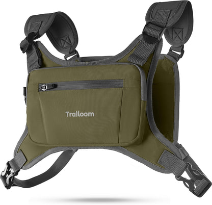 Running Chest Pack, Reflective Vest, Water Repellent, Phone Holder, Workout Bag for Runners, Cycling, Biking, EDC Pouch, Jogging Carrier, Hidden Pocket, Men & Women, Lightweight