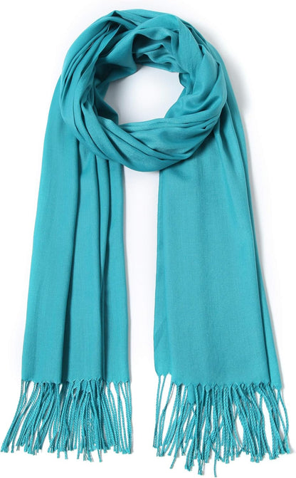 Cindy & Wendy Pashmina Shawls and Wraps Large Scarfs for Women Wedding Party Bridal Long Fashion Solid Shawl Wrap Fringes