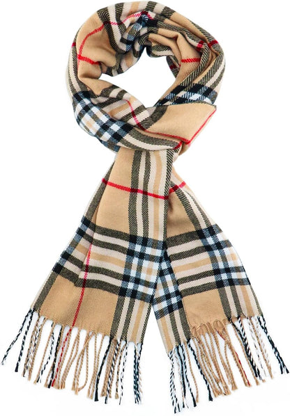 Vimate Plaid Scarf for Men Women Super Soft Classic Tartan Checkered Neck Scarves