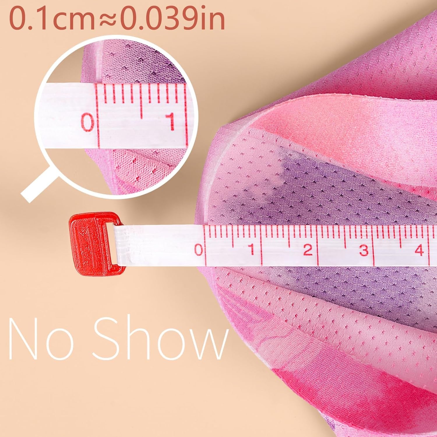Close-up of soft stretch fabric and seamless construction of womens thong underwear