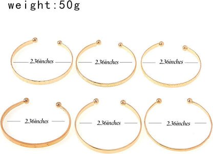 FUNOJOY Bangle Bracelets Set for Women, Multi Layer Stackable Cuff Bracelets, Boho Open Adjustable Bangle Jewelry Gift for Her