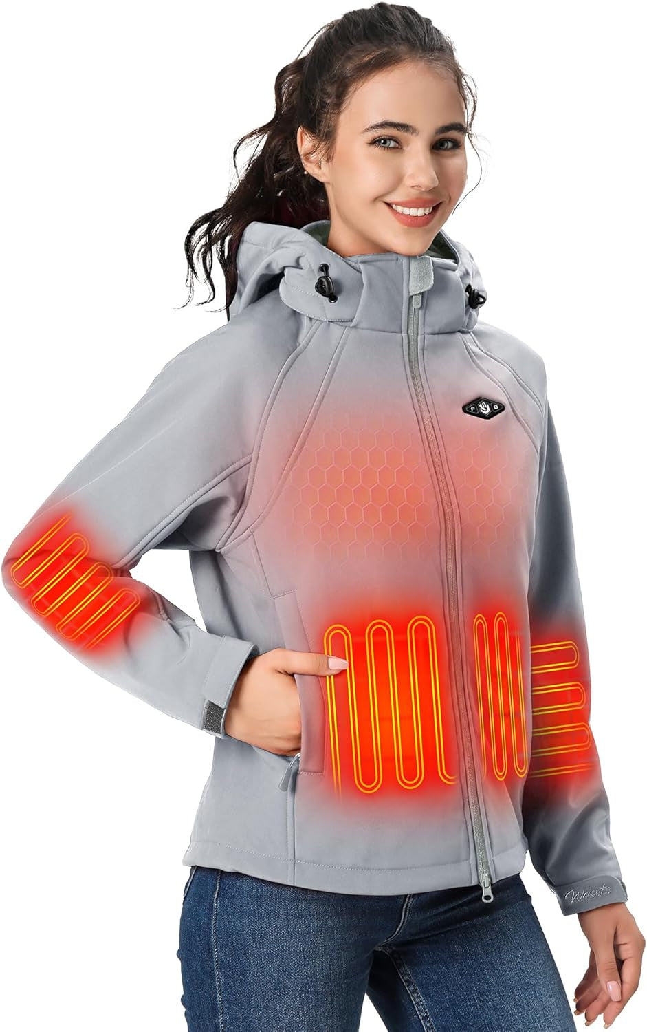 Detachable hood on WASOTO heated jacket for versatile styling