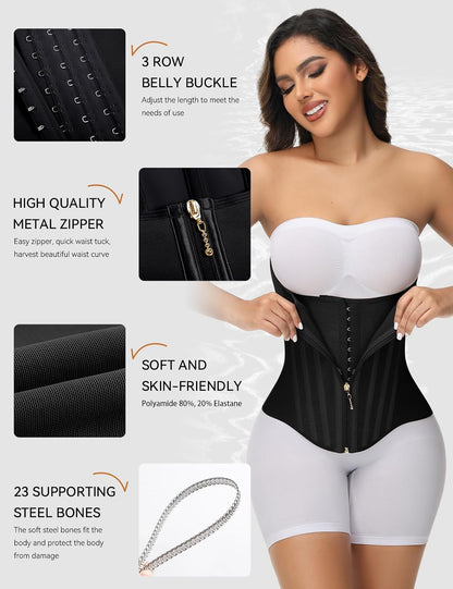 Waist cincher body shaper showing torso support design