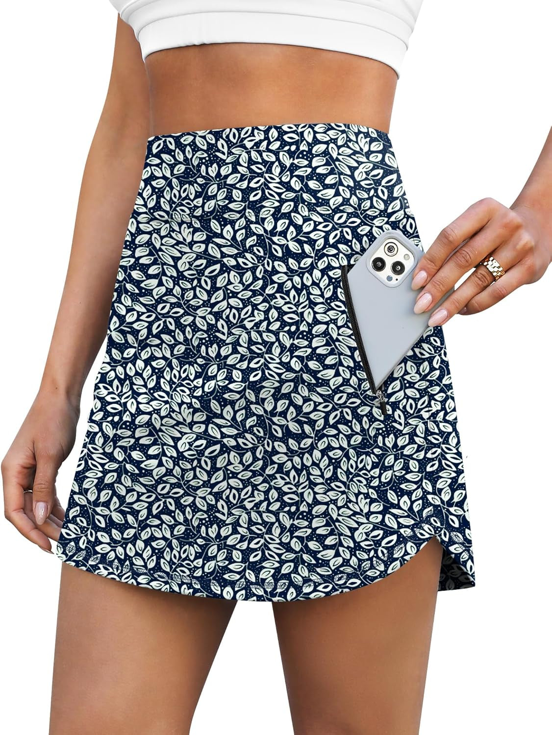Loukeith Golf Skirts for Women Tennis Skirt with Zipper Pockets High Waisted Running Casual Athletic Skorts Built-In Shorts