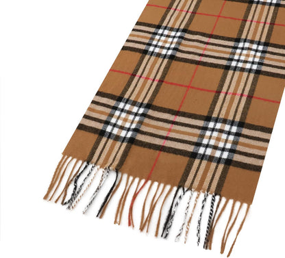 Plaid Scarf for Women Men, Lightweight Classic Tartan Tassel Scarves Fashion Warm Winter Chunky Scarf Cold Weather