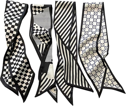 Cmonie 16Pcs Fashion Scarves for Women,Satin Head Scarf Silky Boho Scarves Scarf for Handbags Accessories