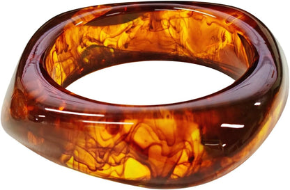 Chunky Acrylic Transparent Candy Color Geometric round Square Cuff Bangle Bracelet Set for Women Resin Wristband Statement Jewelry