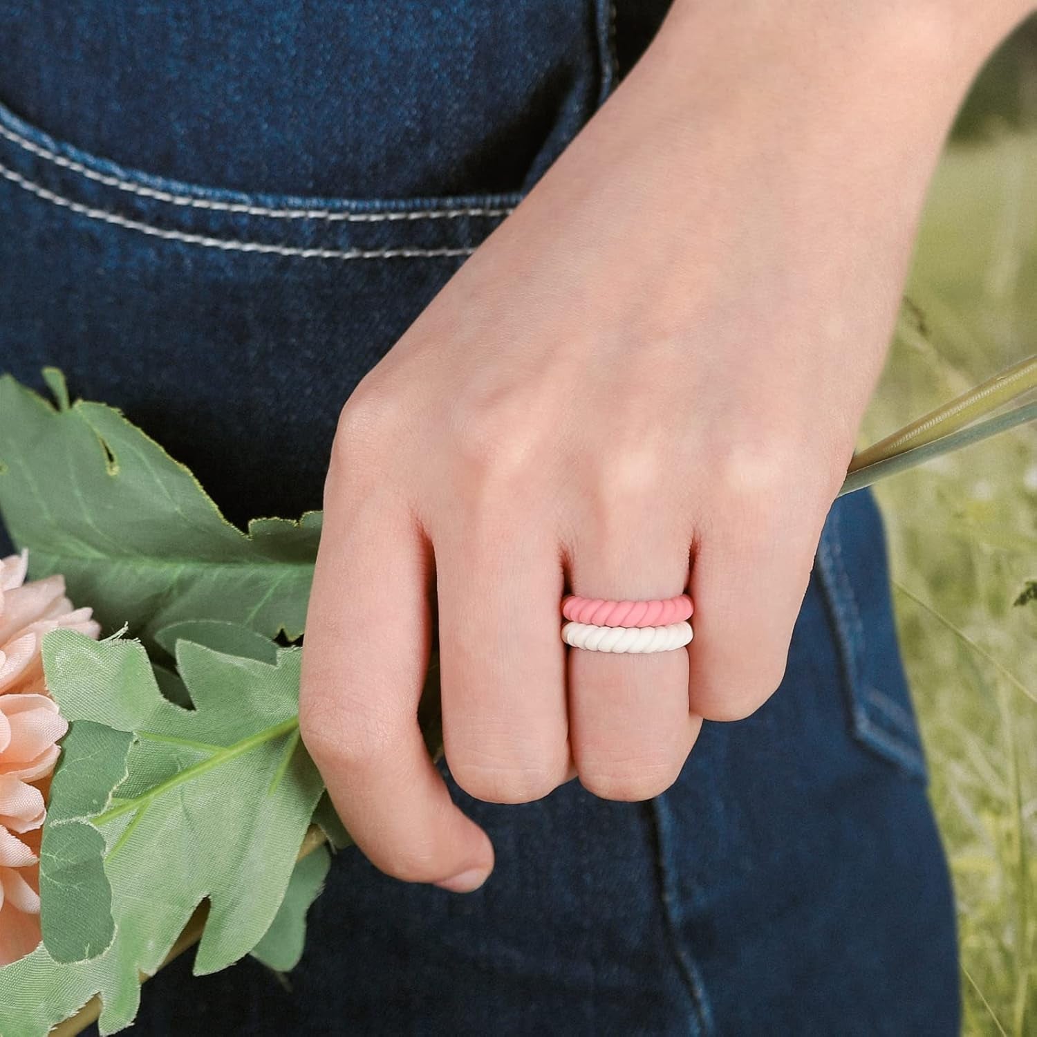 No-toxic skin-safe silicone ring detail highlighting premium material quality