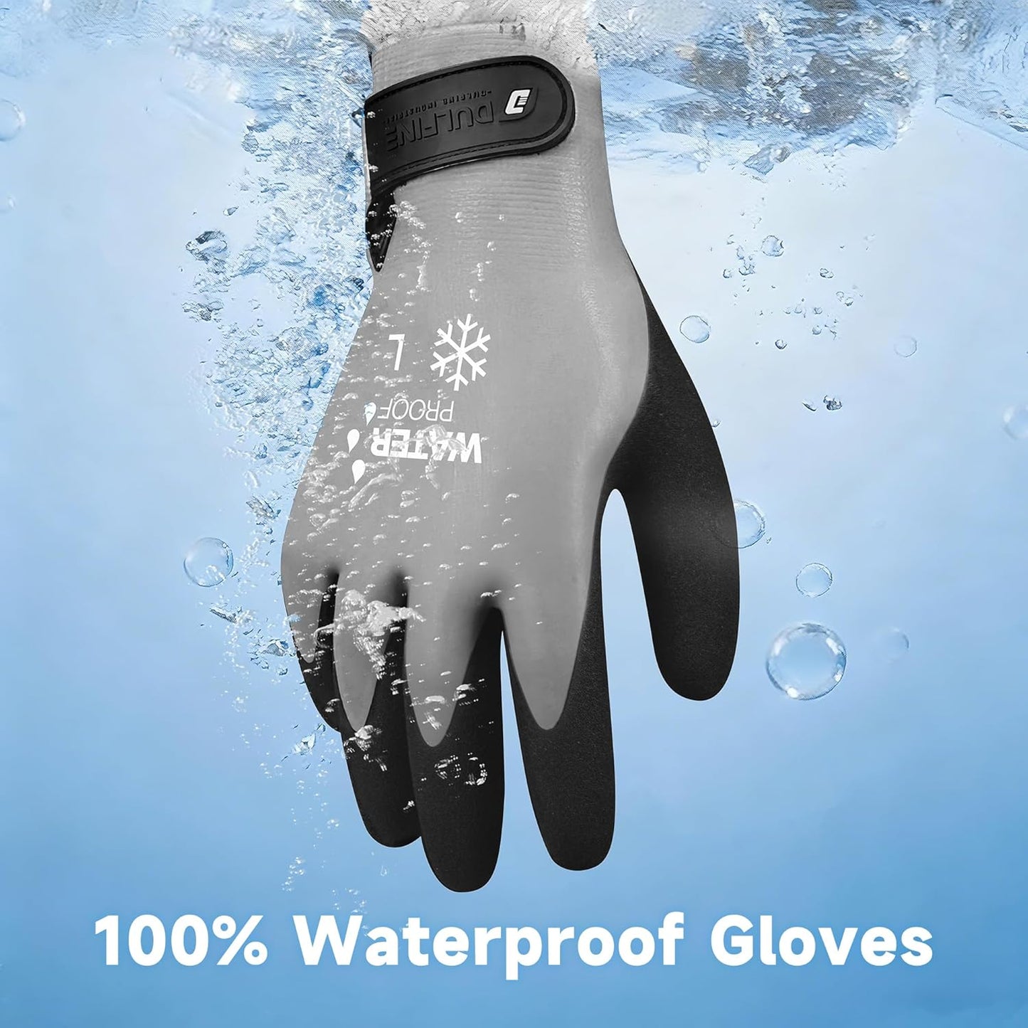 DULFINE gloves palm view showing latex grip coating