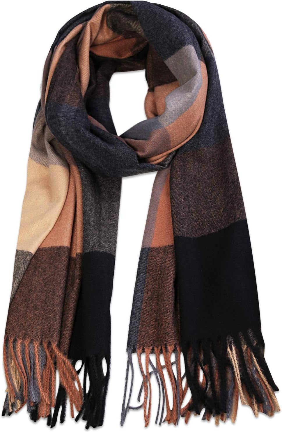 SOJOS Classic Plaid Tartan Scarf for Women Men Soft Scarves SC316