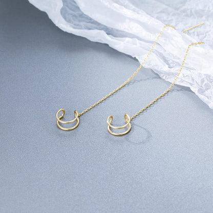 SLUYNZ 925 Sterling Silver Cuff Earrings Threader Chain for Women Crawler Earrings Wrap Earrings