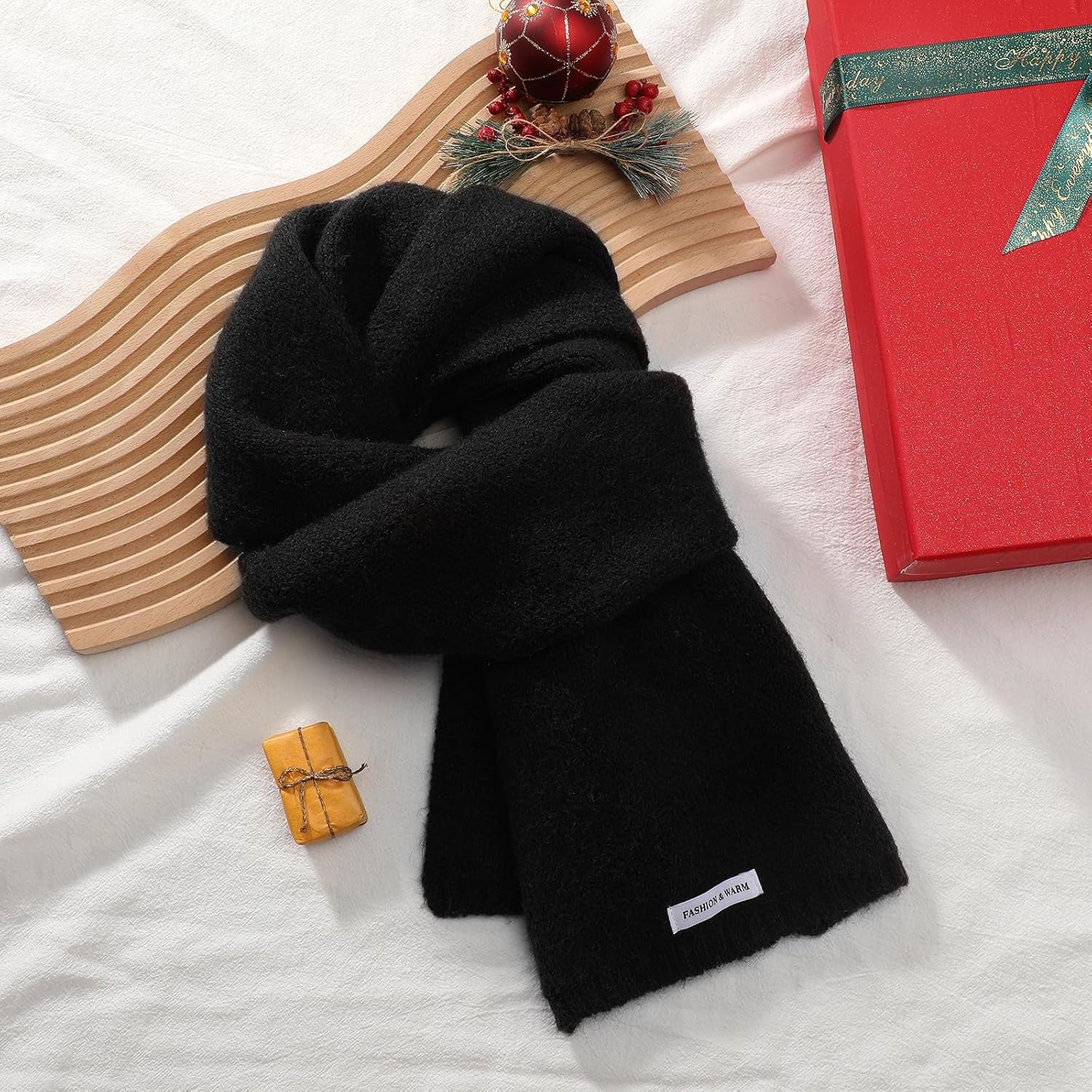 Trifabricy Winter Scarf for Women - Womens Warm Knit Scarf Soft Wrap for Cold Weather Winter Scarfs Fashion Solid Scarves