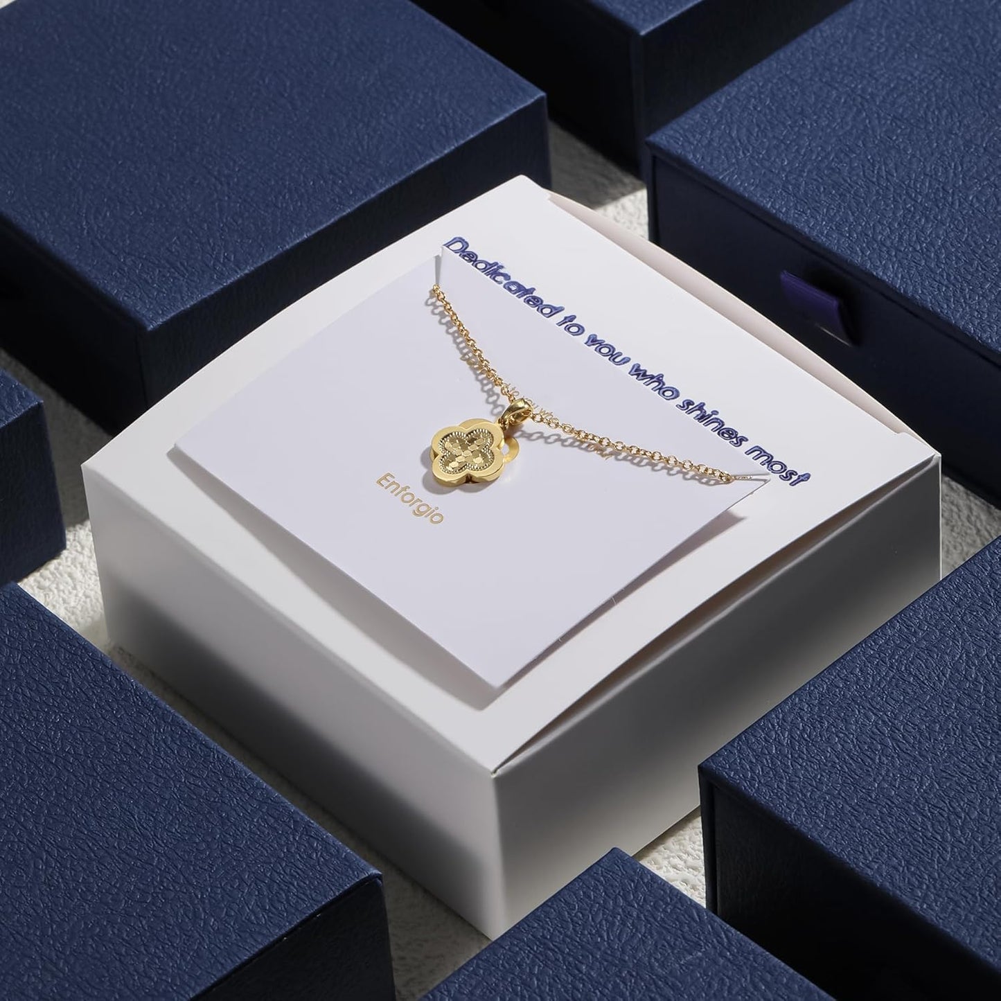 Gold Clover Necklace for Women Dainty 14K Gold Plated Pendant Necklace Adjustable Chain Choker Charm Colorful Clover Pendant Lucky Necklaces for Women Jewelry