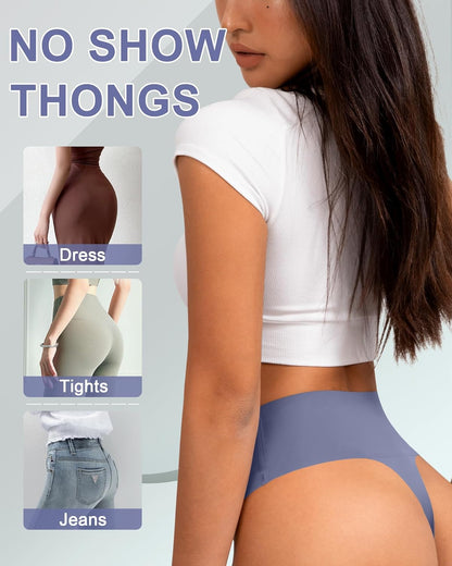 High waisted seamless thong worn by model