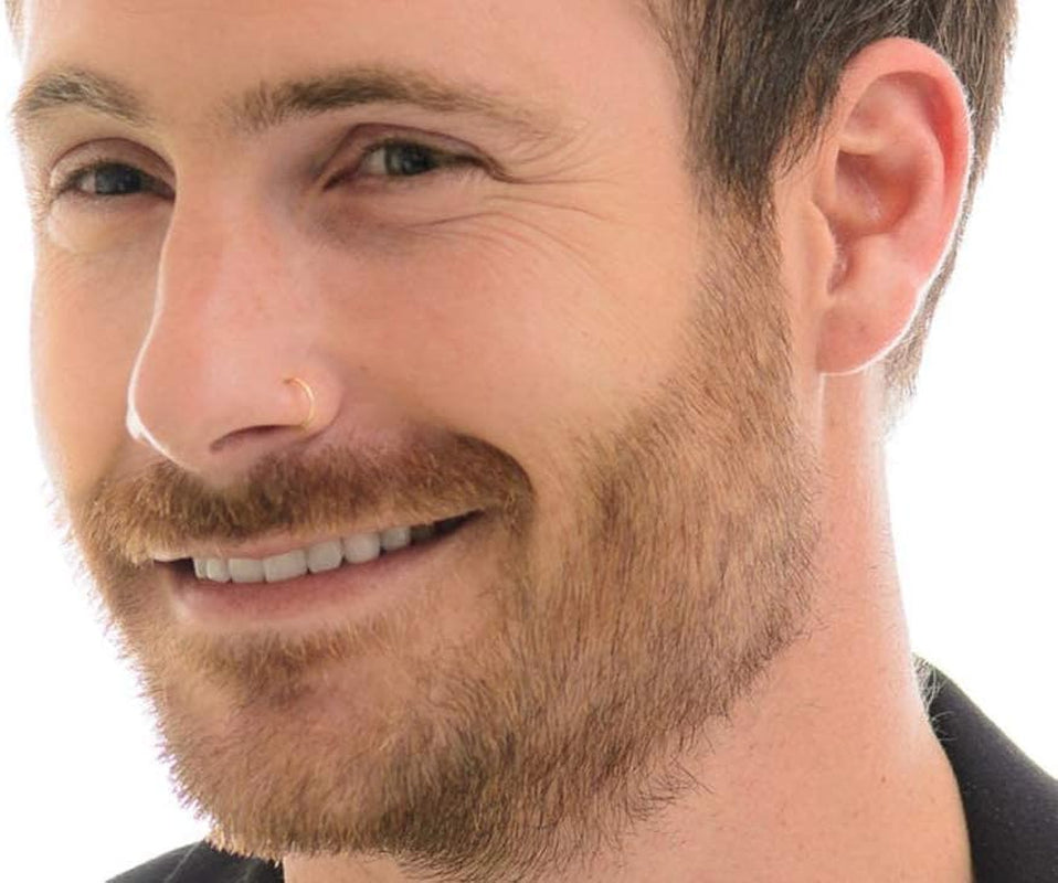 Fake Nose Rings,Faux Piercing Jewelry 20G 8Mm Fake Nose Ring Hoop for Faux Lip Septum Nose Ring Set