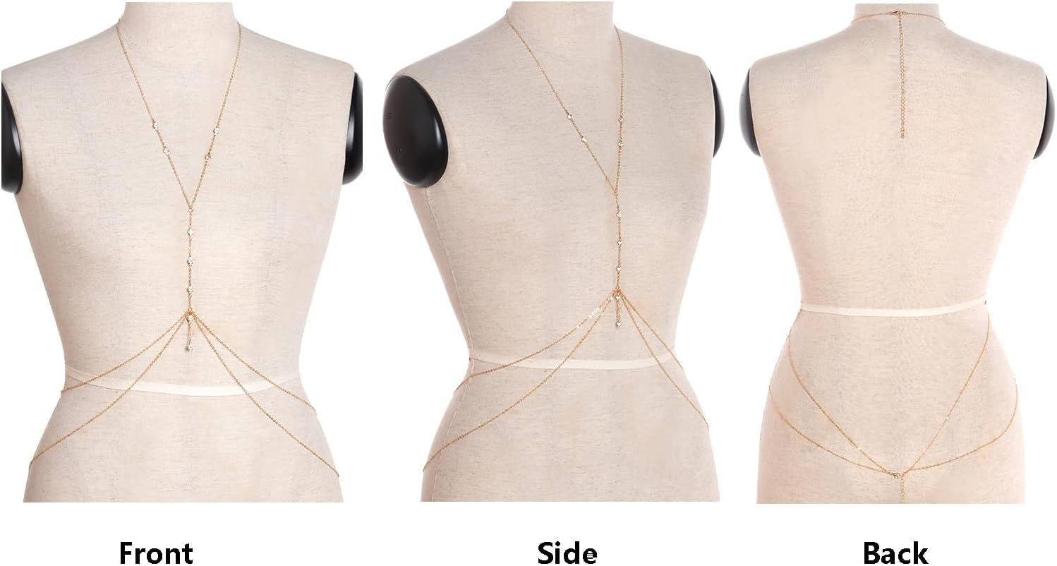 Sexy Body Chain Bra Bikini Waist Belly Body Chains Beach Body Necklace Jewelry for Women