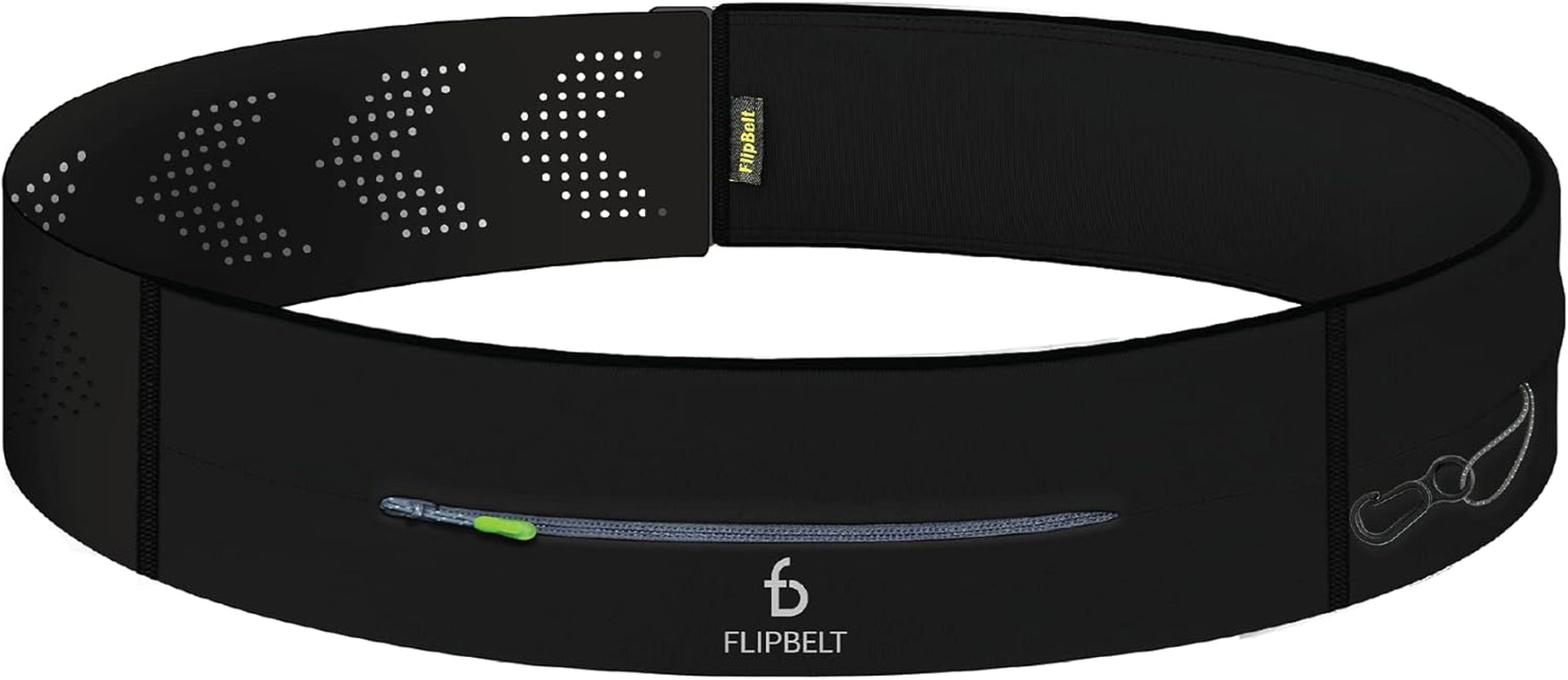 Flipbelt adjustable running belt in black with velcro closure