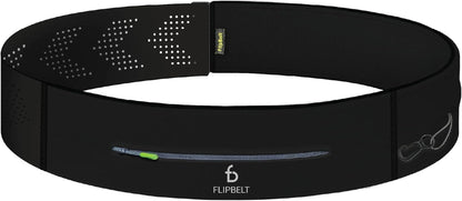 Flipbelt adjustable running belt in black with velcro closure