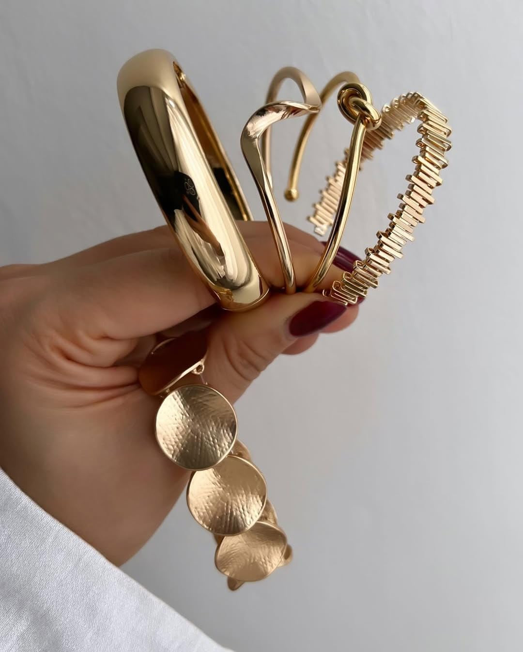 Gold plated knot bangle bracelet jewelry gift set