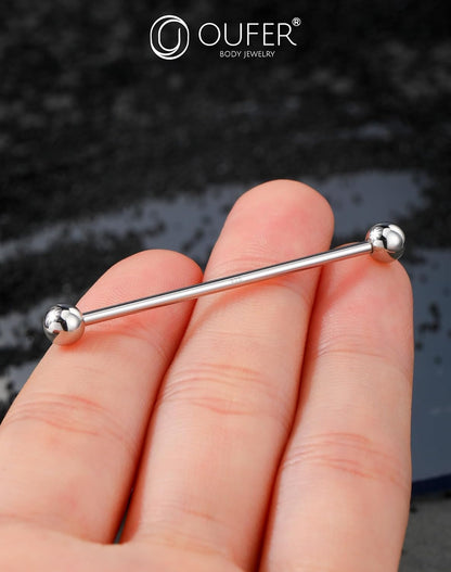 OUFER Industrial Piercing Jewelry, 925 Sterling Silver Industrial Bar Jewelry, 14G Industrial Jewelry, Industrial Barbells, Industrial Earrings for Women Men