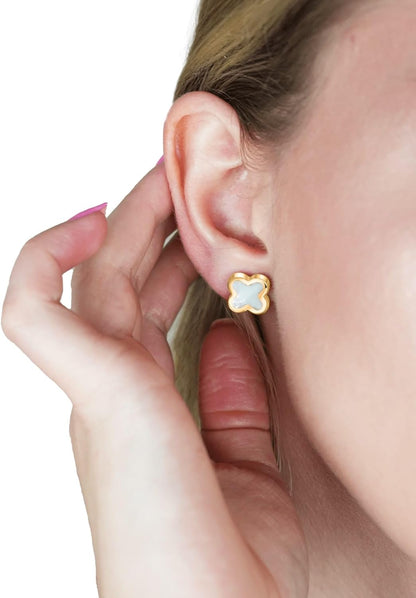 Four Leaf Clover Necklace Bracelet Earring Set for Women | 18K Gold Plated 4 Leaf Lucky Jewelry