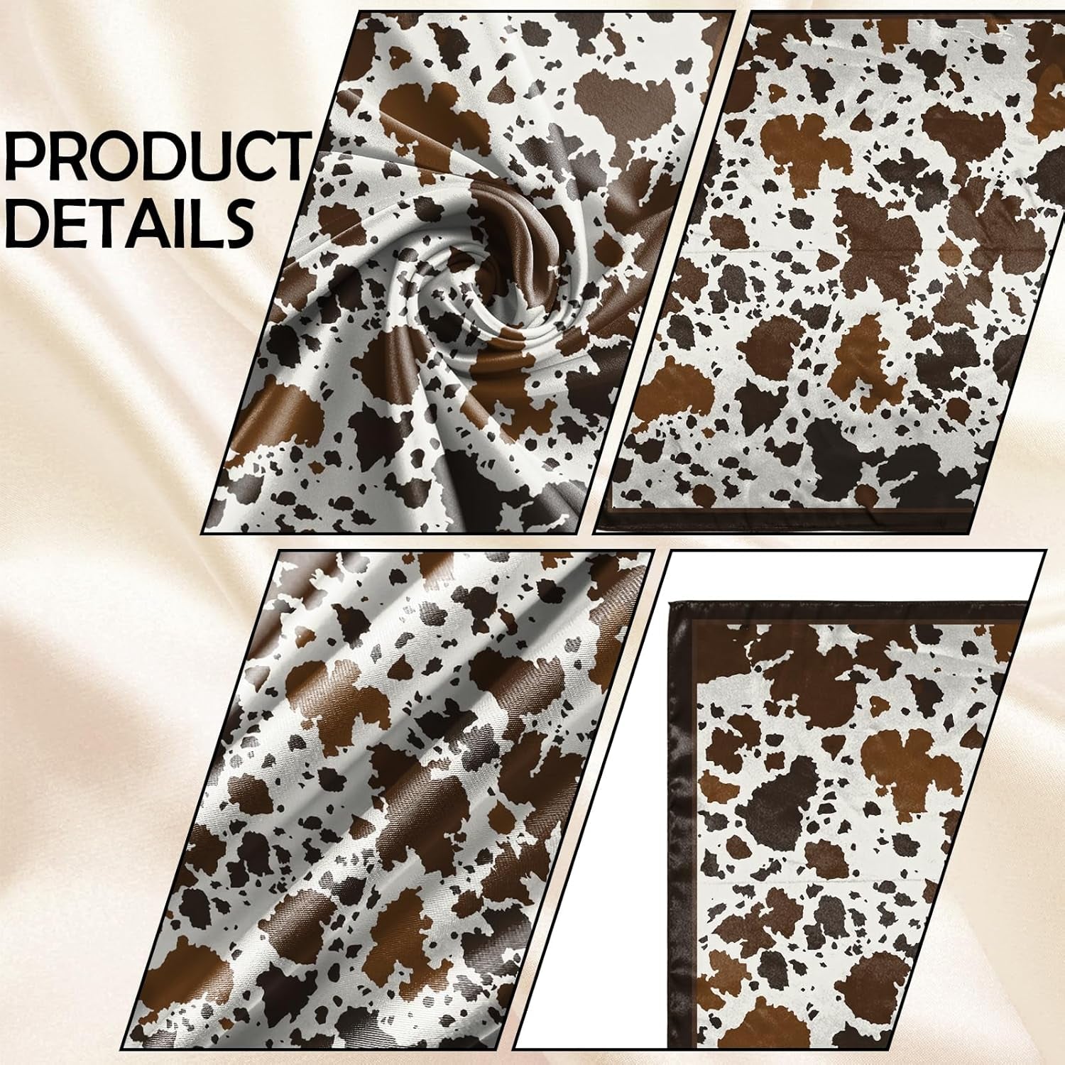 Scarf Silk Feeling Square Satin Head Hair Scarf Wrap 27.5 Inches Headwear Aesthetic Cute Decoration Women Girls