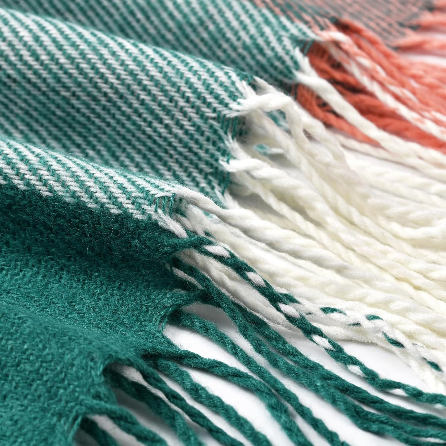 Fauson Winter Scarf for Women, Winter Warm Women'S Scarves, Soft Blanket Scarf Classic Tassel Plaid