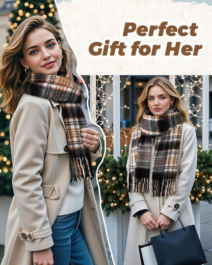 DOFOWORK Winter Scarf for Women - Winter Scarves for Women/Men 81"×18" Tassel Blanket Scarf Womens Scarves Wraps