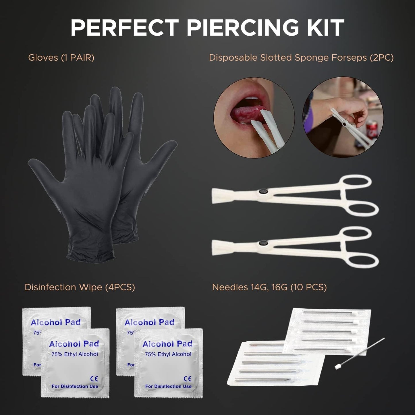 Bodyj4You 156PC Body Piercing Kit - 14G 16G 18G 20G - Belly Ring Nose Septum Tragus Ear Cartilage Industrial - Horseshoe Ring Hoop Barbell Stud Spike - Random Mix Jewelry