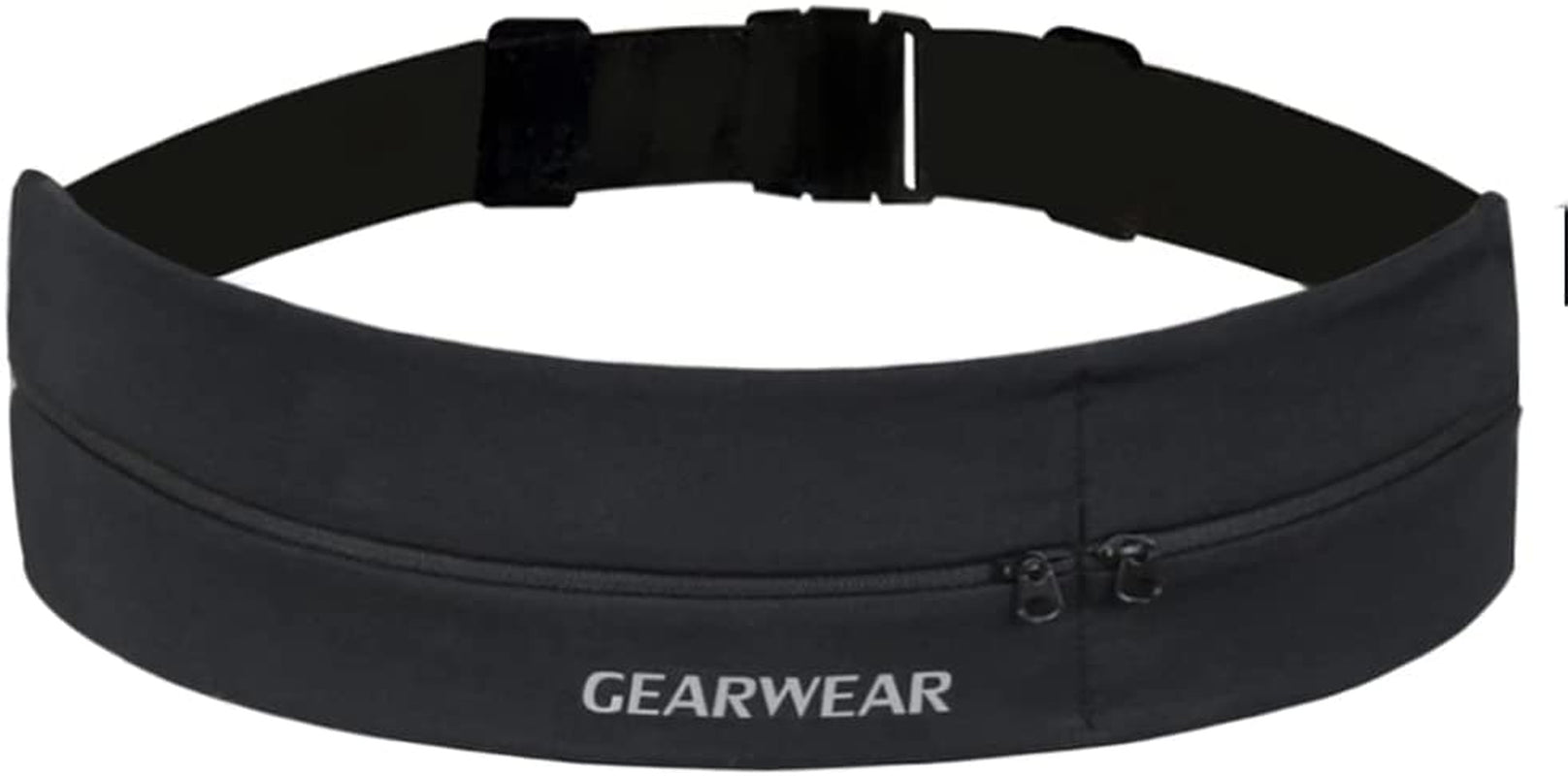Running phone holder belt waist band black polyester stretchy