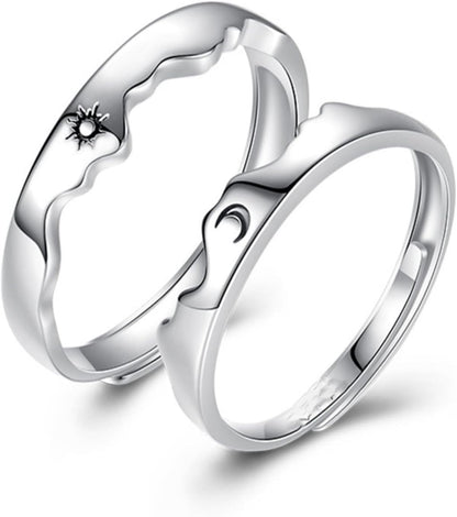 Romantic couple rings packaged in luxury gift presentation box