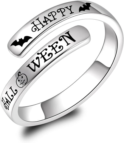 BEILIN 925 Sterling Silver Inspirational Jewelry Rings Adjustable Ring Personality Encouragement Gift for Teens Women