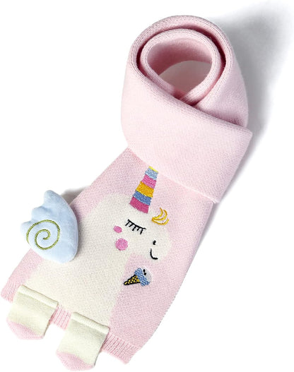 Kids Winter Scarf Toddler Girls Cute Knit Scarf Baby Warm Scarves Neck Warmer