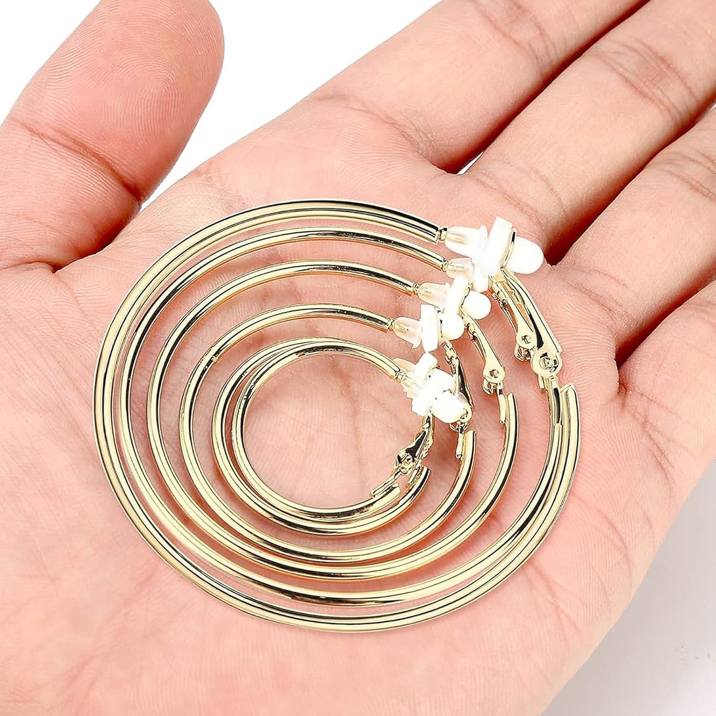 Sumind Clip on Hoop Earrings Hoop Gold Earrings Non Piercing Earrings Set for Women