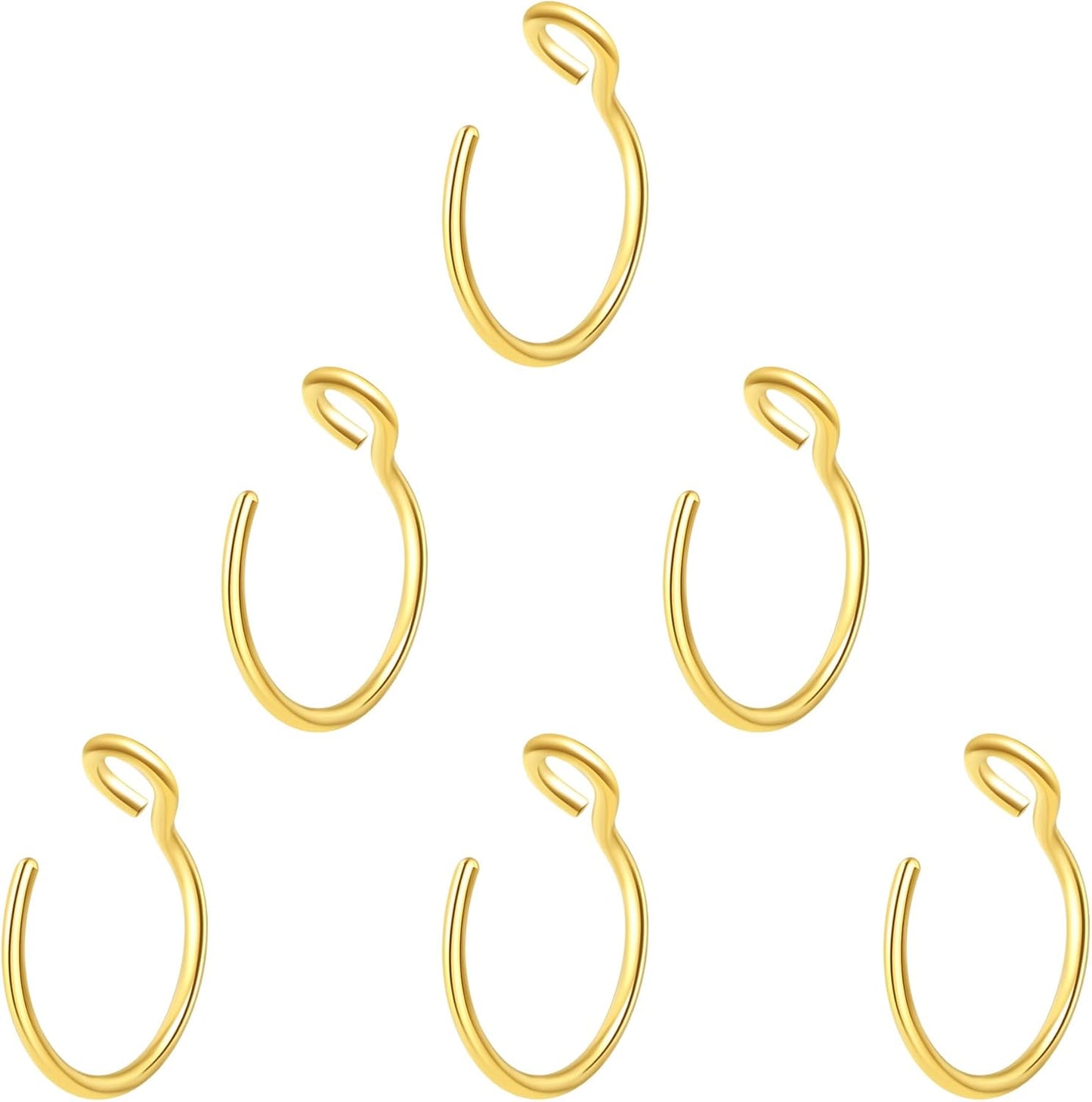 5-12 Pcs Nose Rings Hoops Nose Piercings Nose Piercing Jewelry Fake Nose Ring Fake Piercings Septum Lip Double Hoop Nose Ring Hoop Nose Rings for Women Clip on Helix Cartilage Hoop Earrings