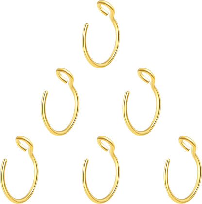 5-12 Pcs Nose Rings Hoops Nose Piercings Nose Piercing Jewelry Fake Nose Ring Fake Piercings Septum Lip Double Hoop Nose Ring Hoop Nose Rings for Women Clip on Helix Cartilage Hoop Earrings