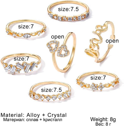 Dainty gold midi rings with moon and star celestial theme